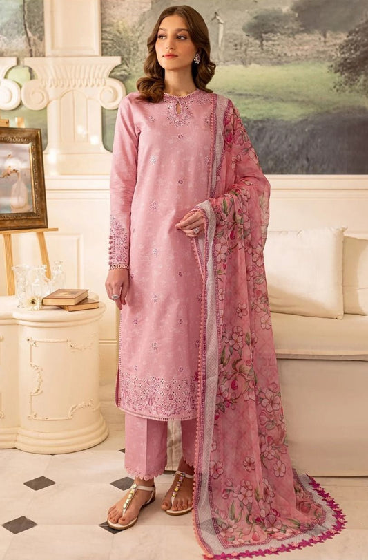 3PC PRINTED & EMBROIDERED LAWN SUIT WITH READY-TO-WEAR DUPATTA | EID OFFER FARASHA