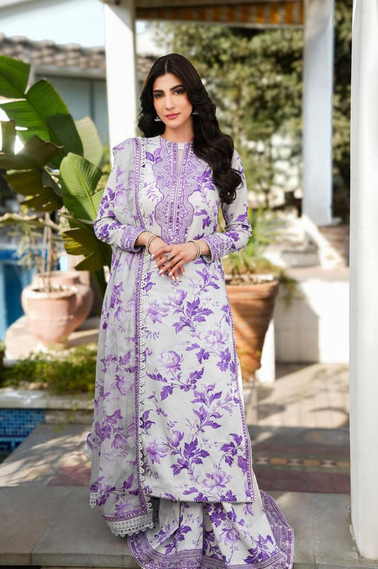 3PC PRINTED & EMBROIDERED LAWN SUIT WITH READY-TO-WEAR DUPATTA | EID OFFER ANEELAS
