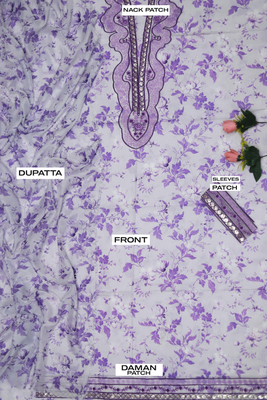 3PC PRINTED & EMBROIDERED LAWN SUIT WITH READY-TO-WEAR DUPATTA | EID OFFER ANEELAS