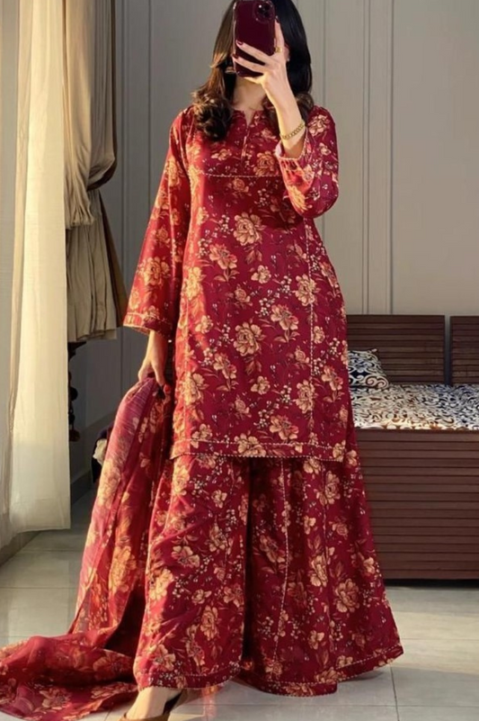 3-PC UNSITCHED PRINT LANWN EMBROIDERY | EID OFFER MARIA B